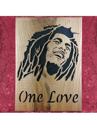 Tableau bois de Bob Marley