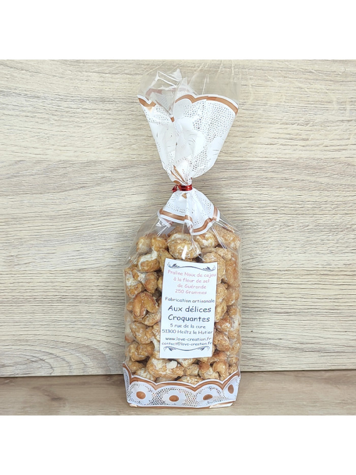 Praline Noix de cajou 250 G à la fleur de sel de Guérande