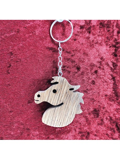 Porte clés bois d'un cheval